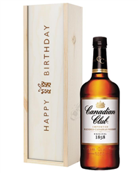 Canadian Club Whisky Birthday Gift In Wooden Box