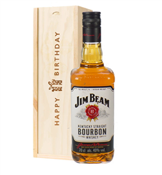 Jim Beam Kentucky Bourbon Whiskey Birthday Gift In Wooden Box